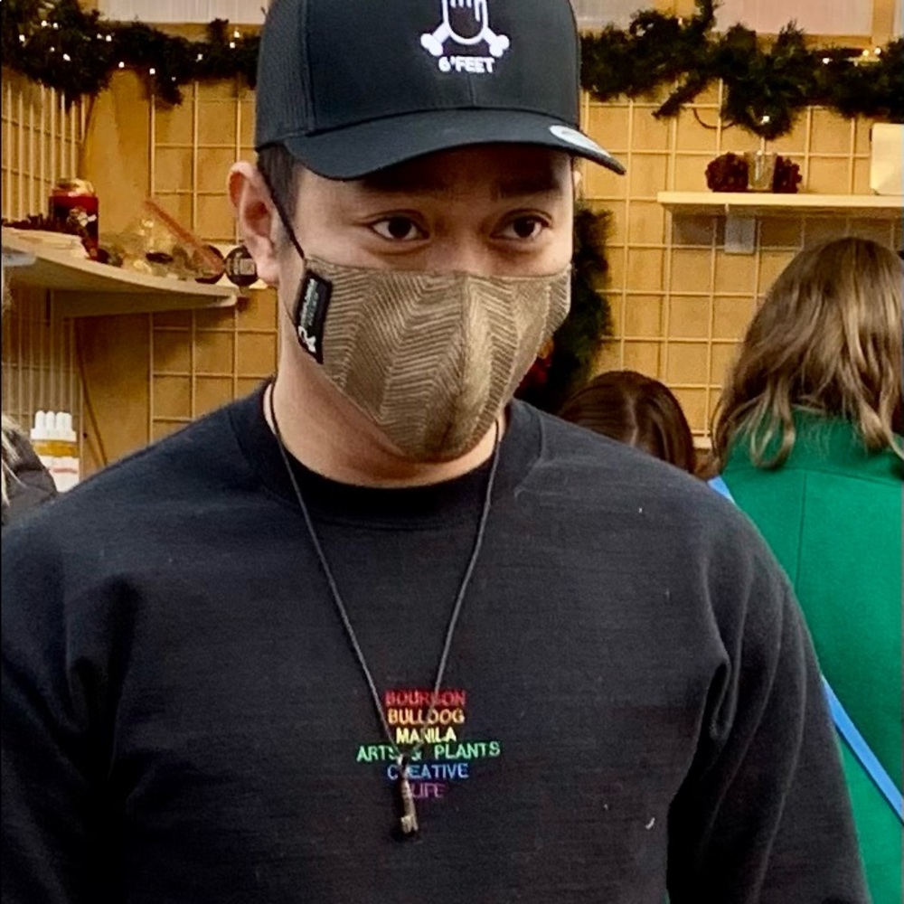 6’ FEET Black Cap With Black Hand on Black Cross Bones